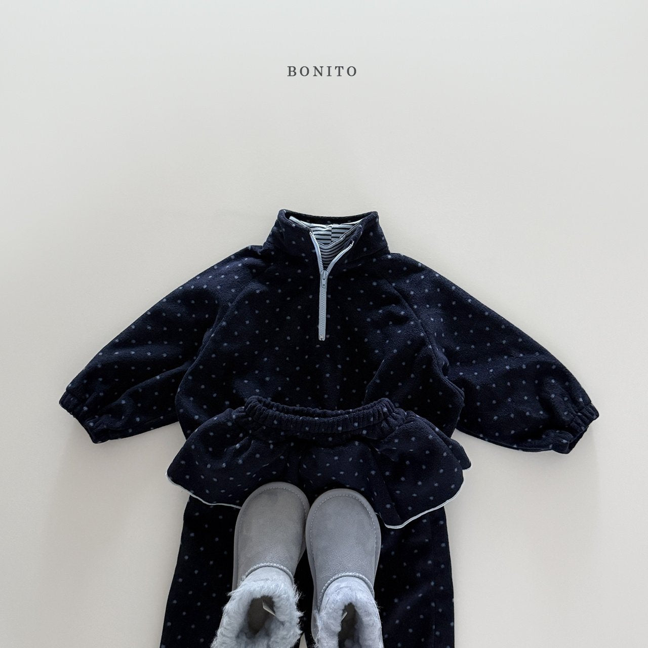 【予約】dot lovely jogger set  /  bonito (12m-JM)