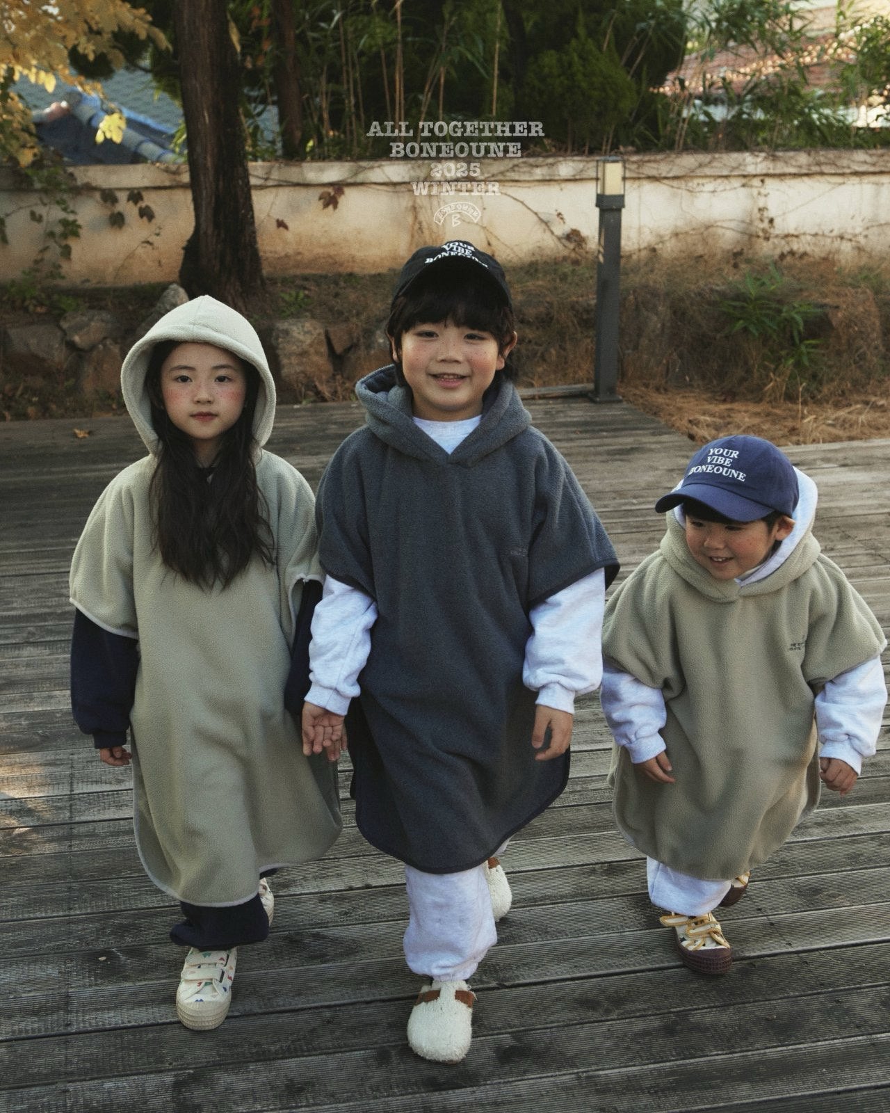 【予約】fleece poncho  / boneoune (XS-JL)