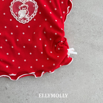 【予約】dot mimi shirring T / ellymolly5-15号