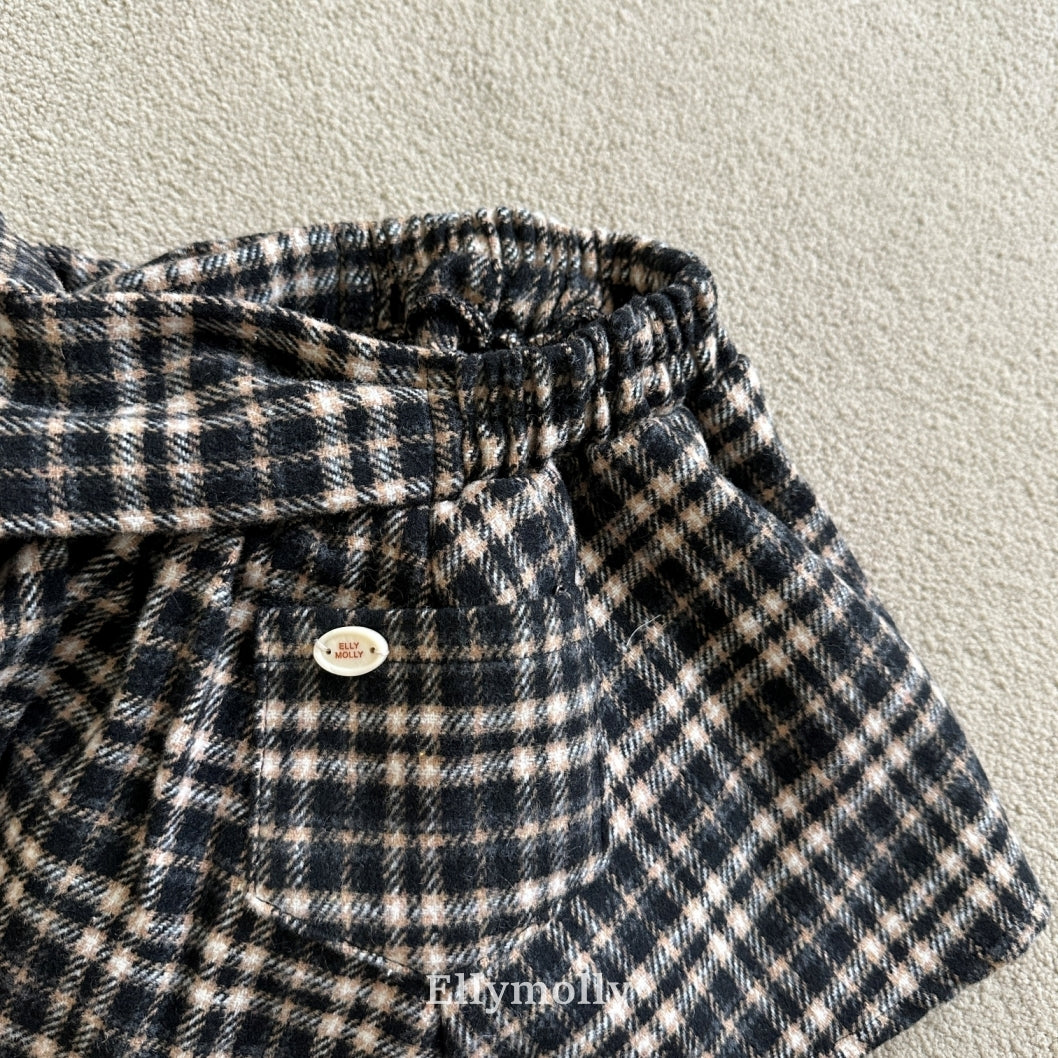 【予約】miso check wrap pants / ellymolly (5-19号)