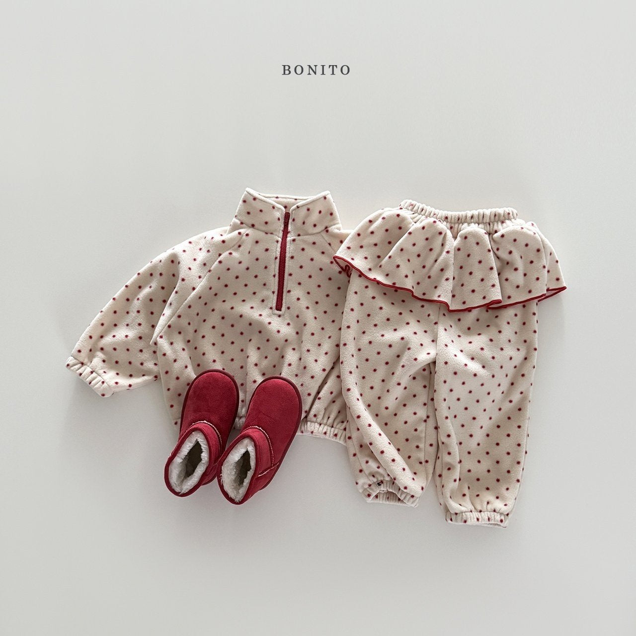 【予約】dot lovely jogger set  /  bonito (12m-JM)