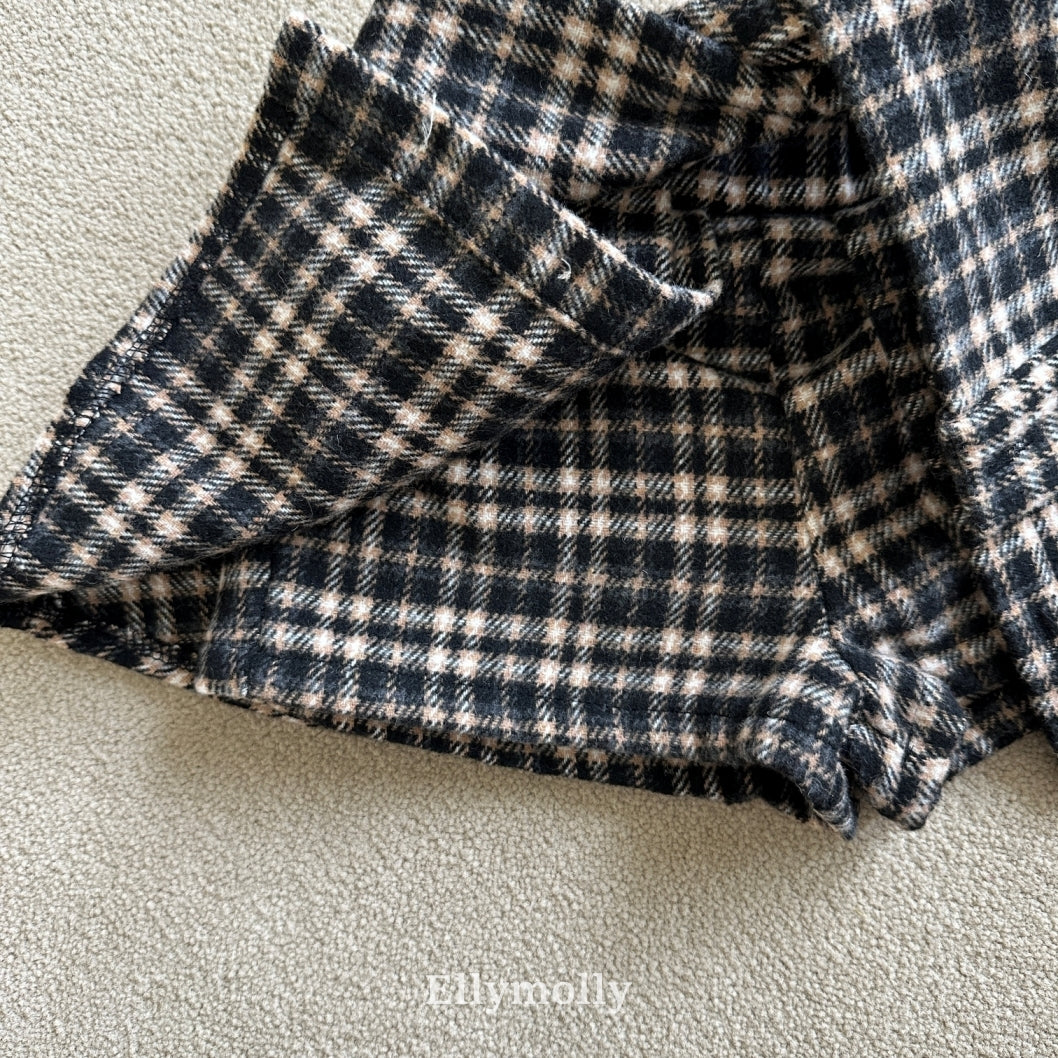 【予約】miso check wrap pants / ellymolly (5-19号)