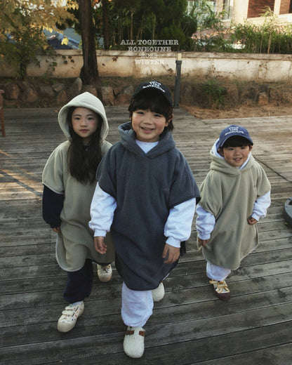 【予約】fleece poncho  / boneoune (XS-JL)