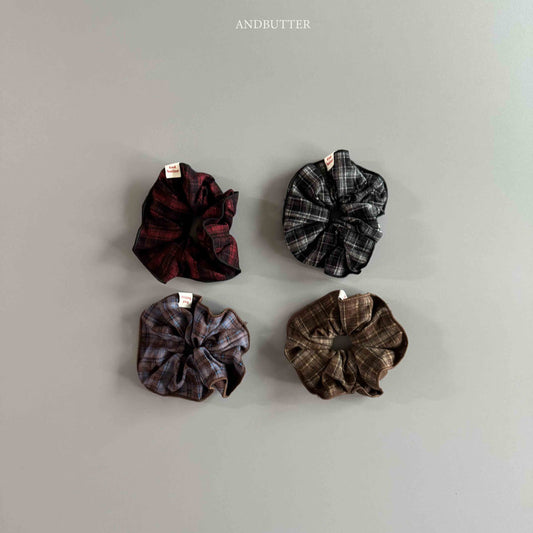 【予約】Soft Check Scrunchies   / andbutter