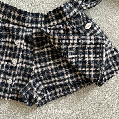【予約】miso check wrap pants / ellymolly (5-19号)