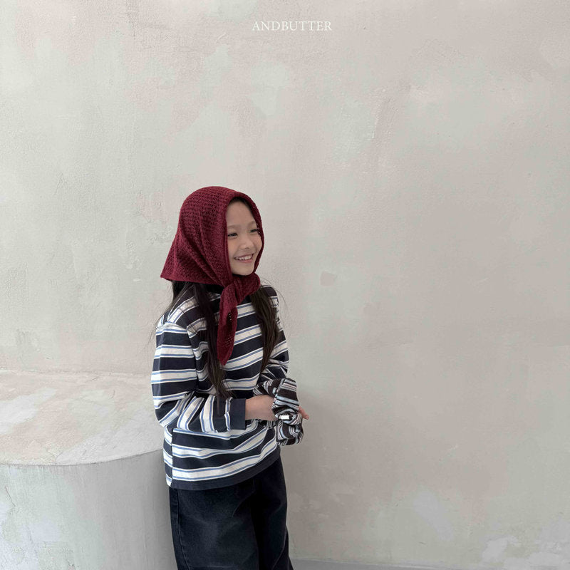 【予約】Stripe Patch Turtleneck  / andbutter (S-JM)