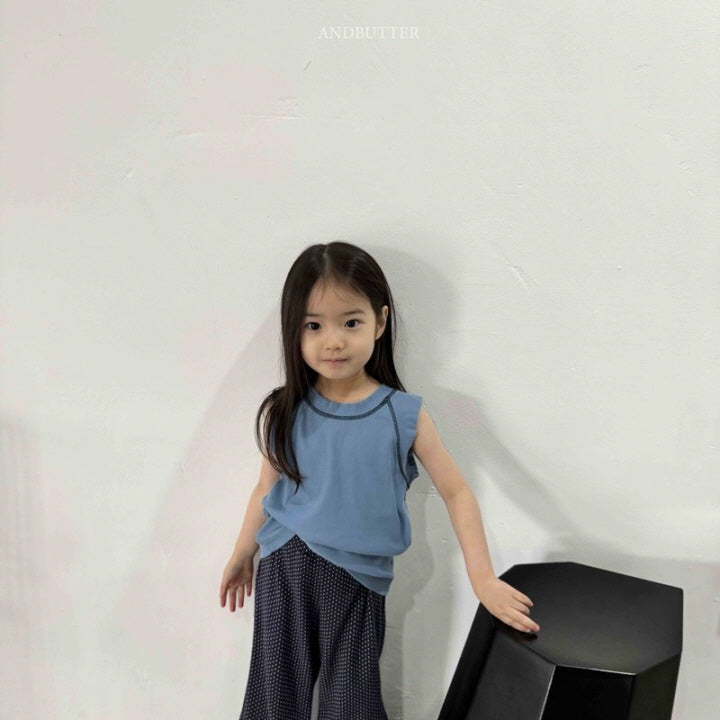 【予約】ribbed line sleeveless / andbutter(S-JM)