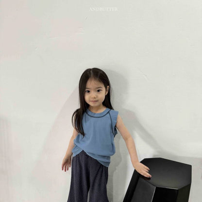 【予約】ribbed line sleeveless / andbutter(S-JM)