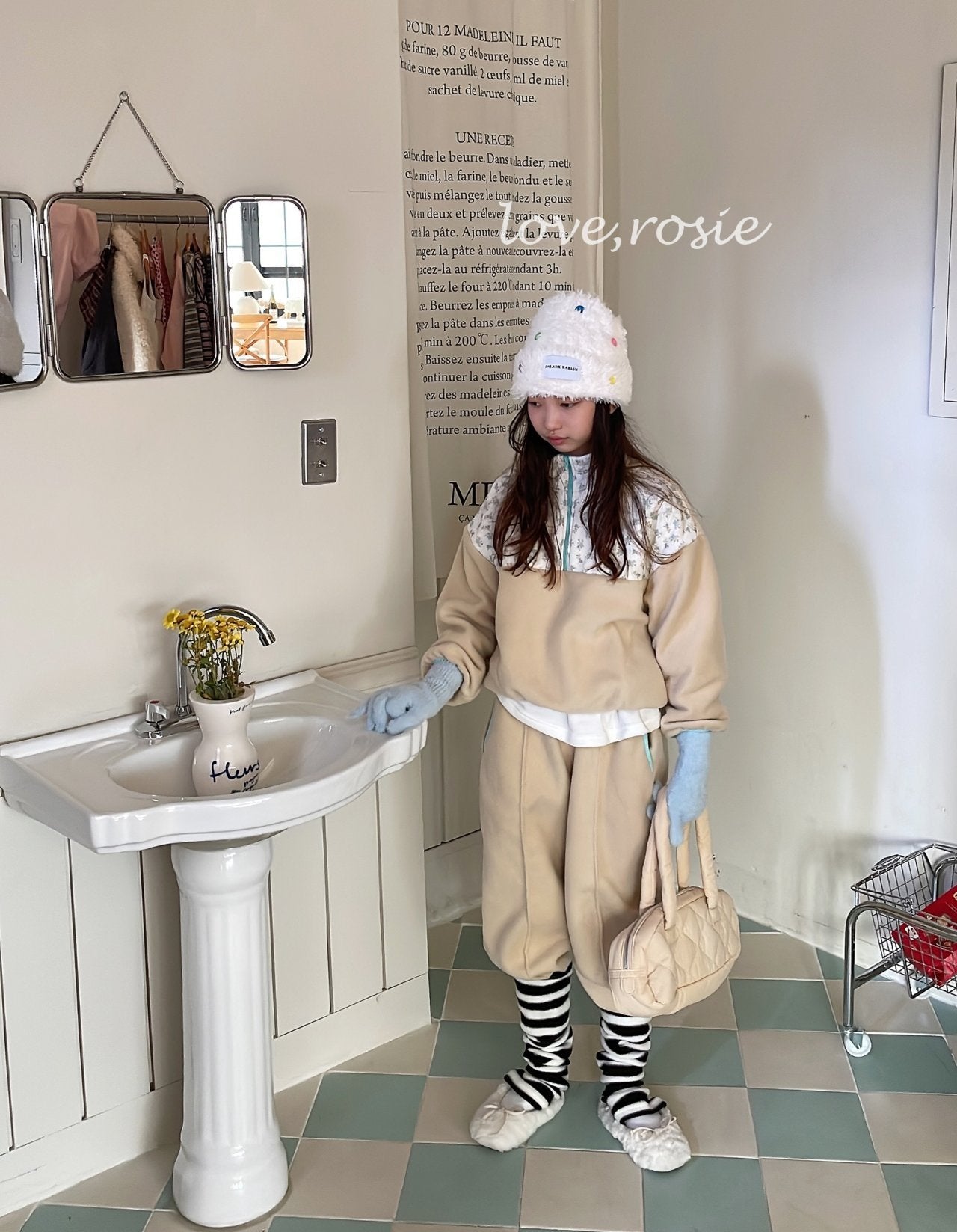 【予約】flower fleece set  / love rosie (L-3XL)