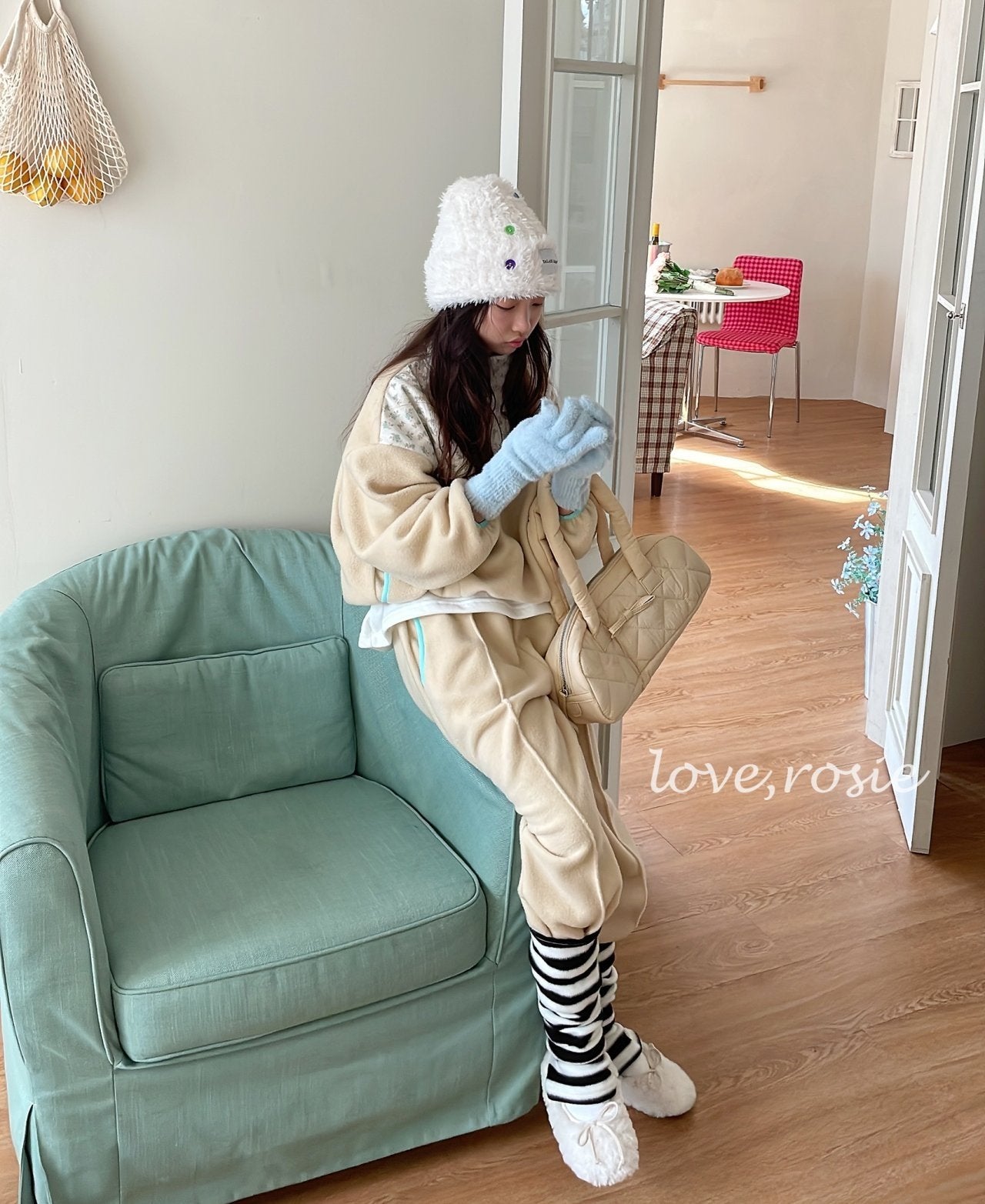 【予約】flower fleece set  / love rosie (L-3XL)