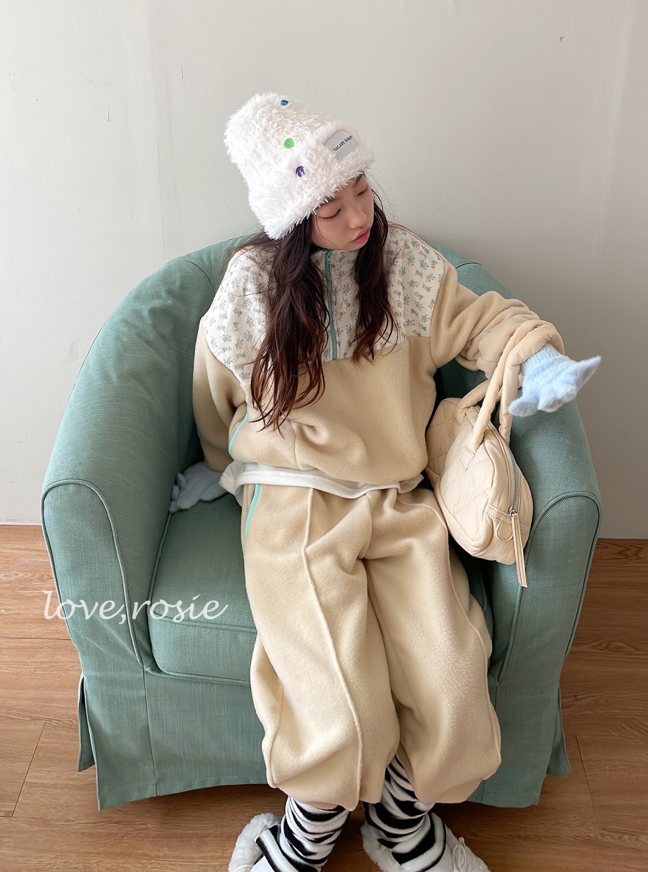 【予約】flower fleece set  / love rosie (L-3XL)