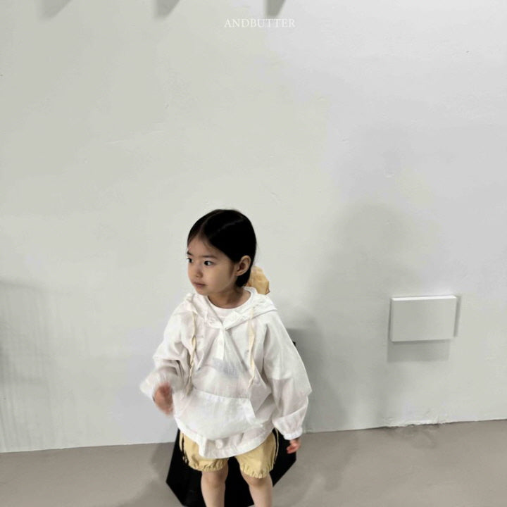 【予約】Seersucker hood jumper / andbutter(S-JM)시어서커
