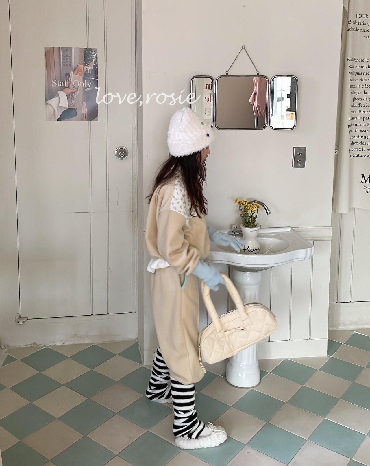 【予約】flower fleece set  / love rosie (L-3XL)