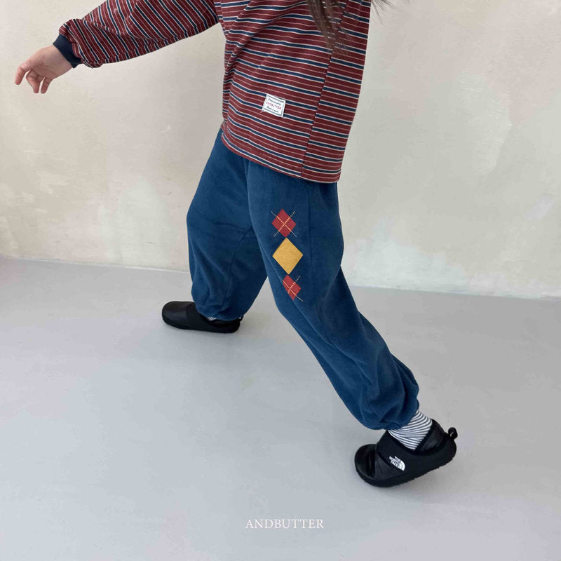 【予約】worm-argyle terry jogger  /  andbutter (S-JM)