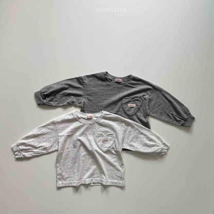 【予約】Heart pocket T / andbutter(S-JM)