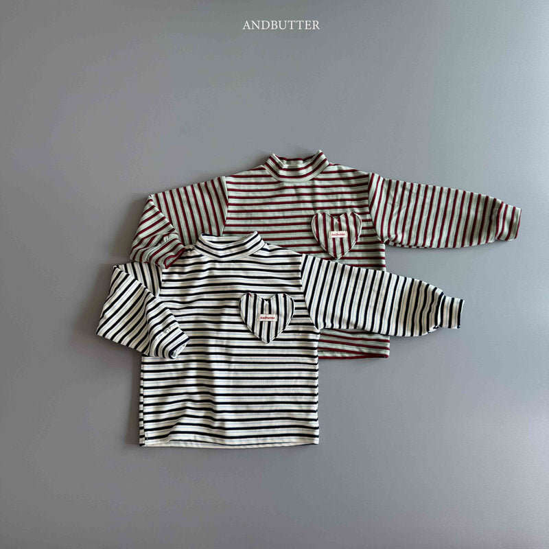 【予約】Heart Pocket Turtleneck  /  andbutter (S-JM)