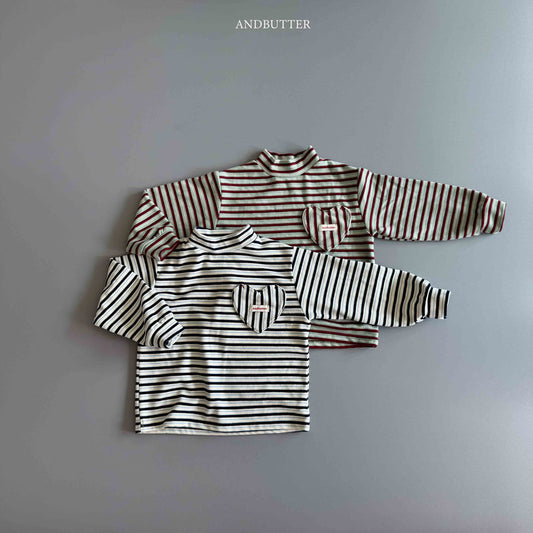 【予約】Heart Pocket Turtleneck  /  andbutter (S-JM)