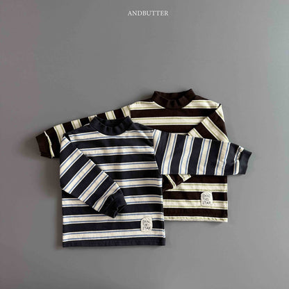 【予約】Stripe Patch Turtleneck  / andbutter (S-JM)