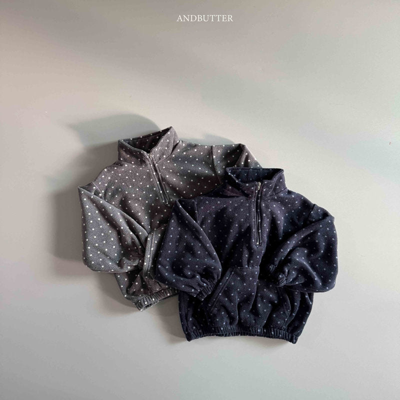 【予約】Dot Half-Zip  /  andbutter (S-JM)