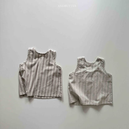 【予約】Natural Button sleeveless / andbutter(S-JM)
