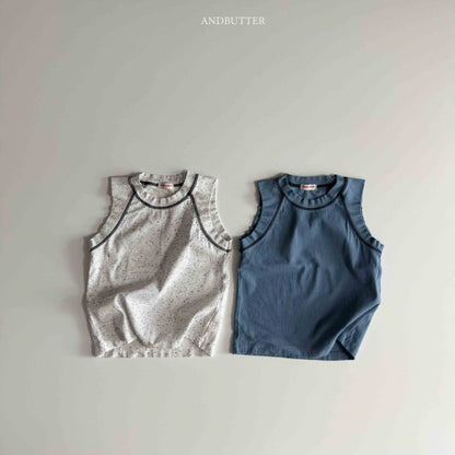 【予約】ribbed line sleeveless / andbutter(S-JM)