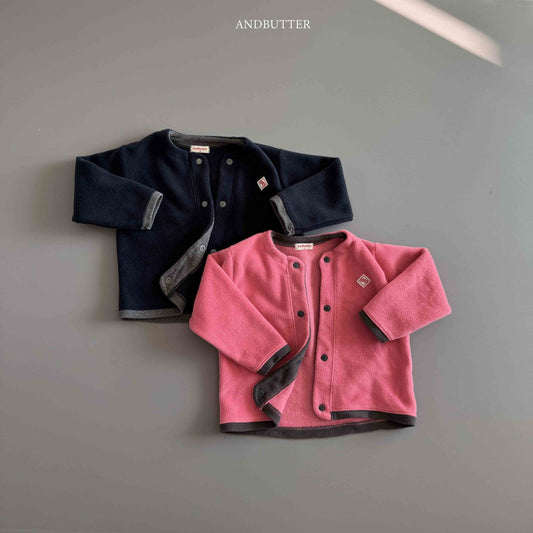 【予約】Fleece Mix Cardigan  /  andbutter (S-JM)