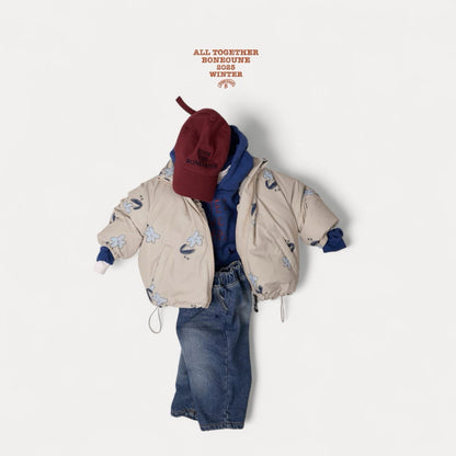 【予約】blue flower duck down jacket  / boneoune (XS-JL)