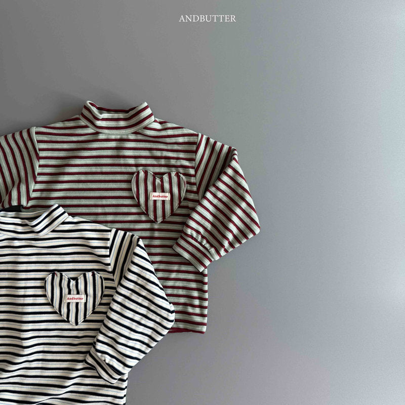 【予約】Heart Pocket Turtleneck  /  andbutter (S-JM)