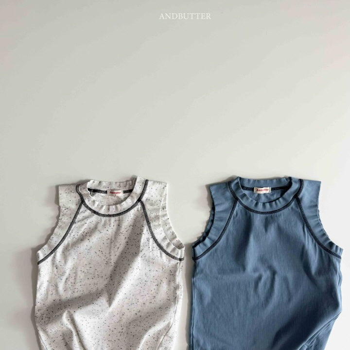 【予約】ribbed line sleeveless / andbutter(S-JM)