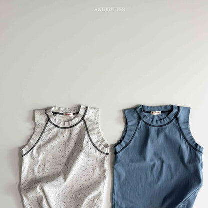 【予約】ribbed line sleeveless / andbutter(S-JM)