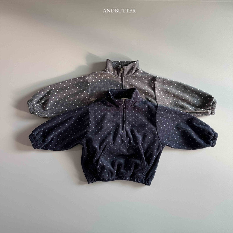 【予約】Dot Half-Zip  /  andbutter (S-JM)