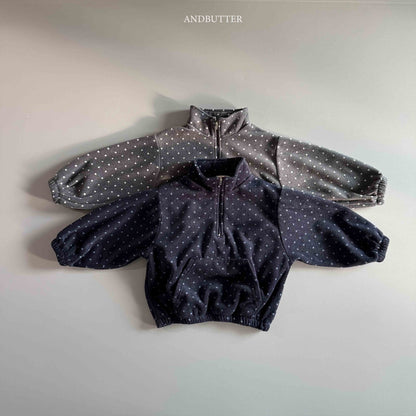 【予約】Dot Half-Zip  /  andbutter (S-JM)