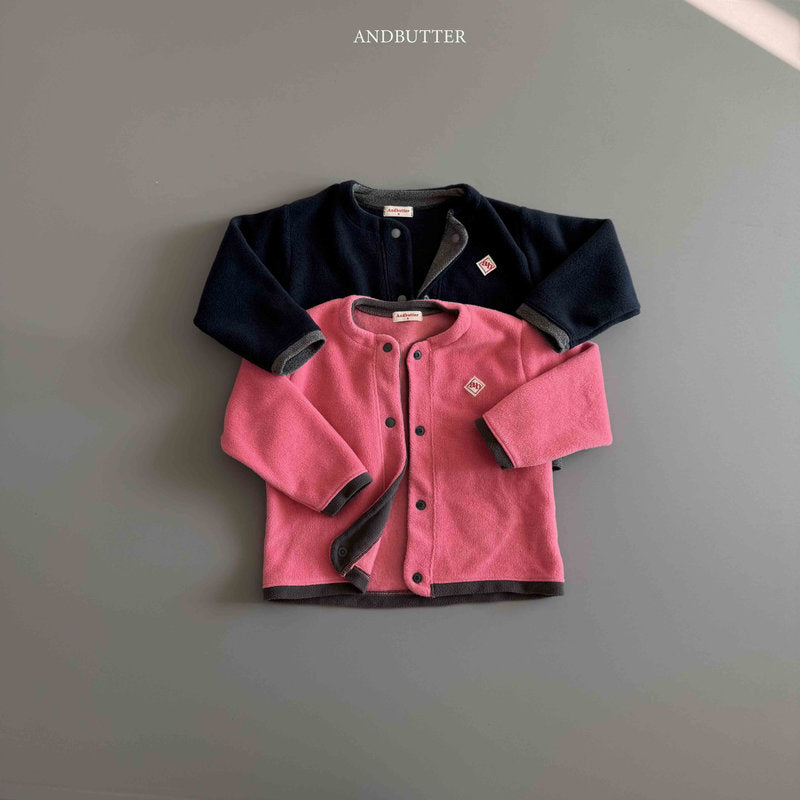 【予約】Fleece Mix Cardigan  /  andbutter (S-JM)