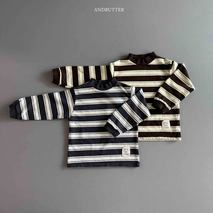 【予約】Stripe Patch Turtleneck  / andbutter (S-JM)