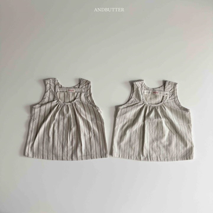【予約】Natural Button sleeveless / andbutter(S-JM)