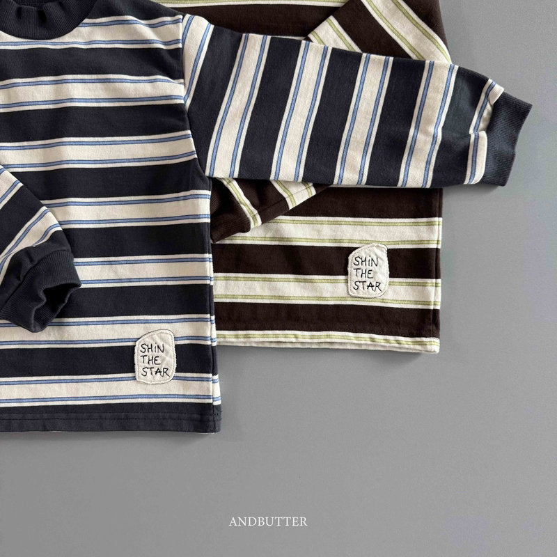 【予約】Stripe Patch Turtleneck  / andbutter (S-JM)