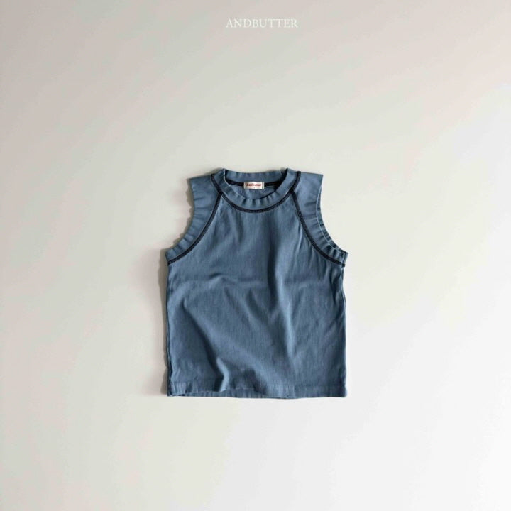 【予約】ribbed line sleeveless / andbutter(S-JM)