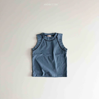 【予約】ribbed line sleeveless / andbutter(S-JM)