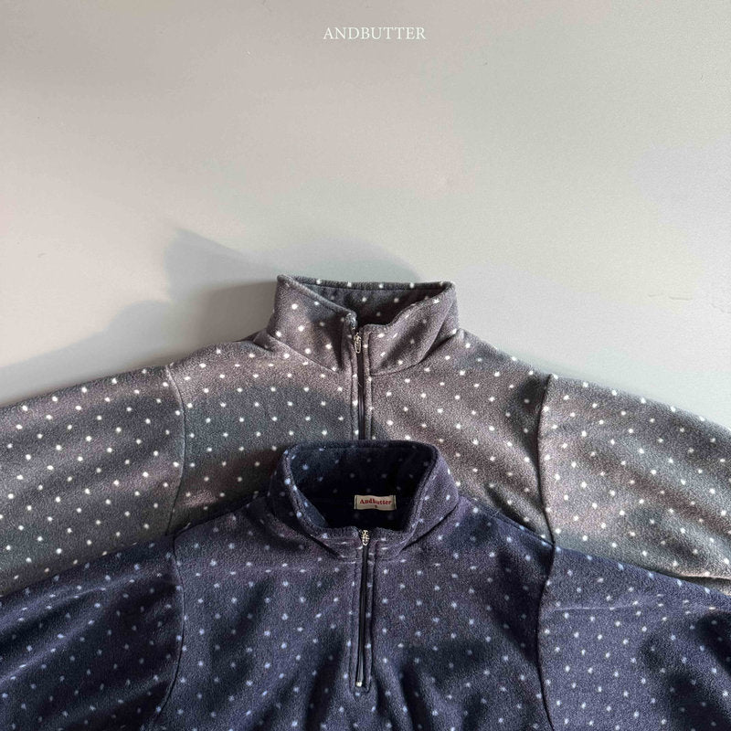 【予約】Dot Half-Zip  /  andbutter (S-JM)