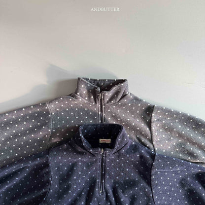【予約】Dot Half-Zip  /  andbutter (S-JM)