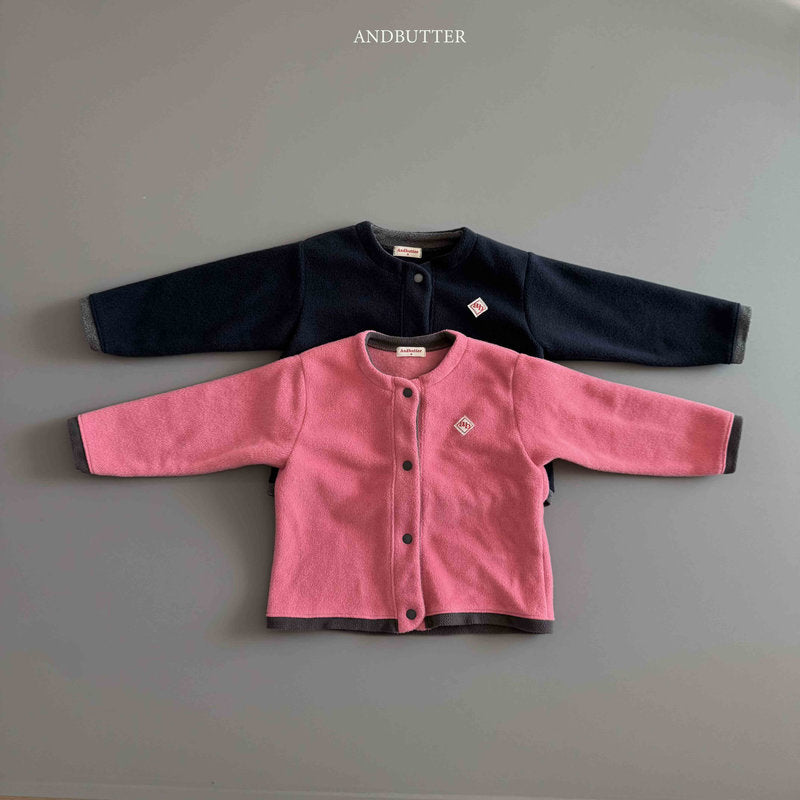 【予約】Fleece Mix Cardigan  /  andbutter (S-JM)
