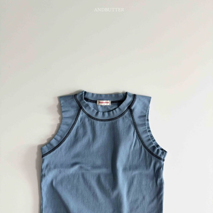 【予約】ribbed line sleeveless / andbutter(S-JM)