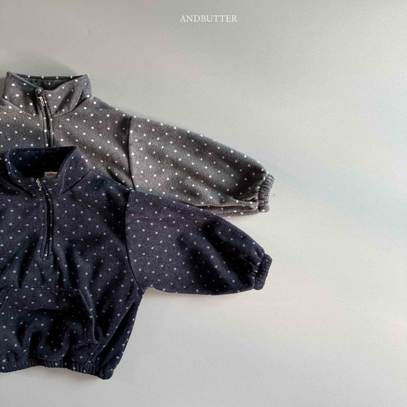 【予約】Dot Half-Zip  /  andbutter (S-JM)