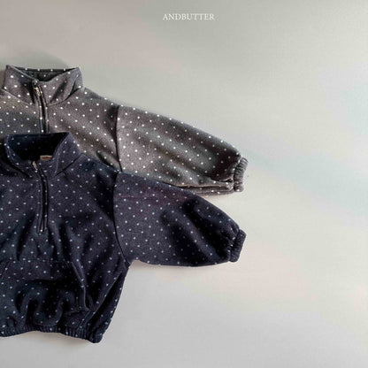 【予約】Dot Half-Zip  /  andbutter (S-JM)