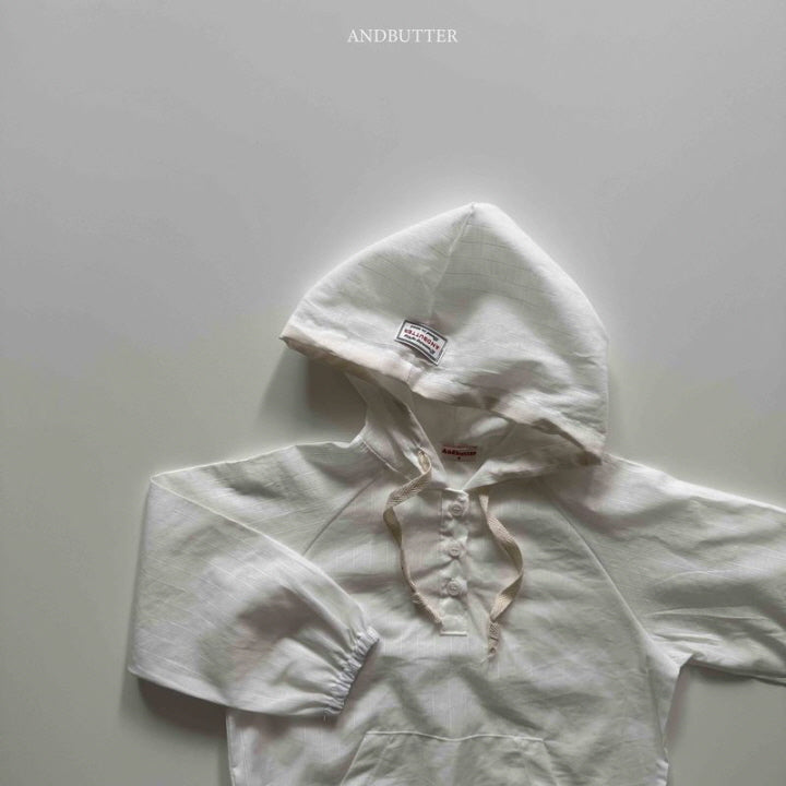 【予約】Seersucker hood jumper / andbutter(S-JM)시어서커