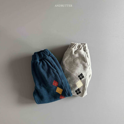 【予約】worm-argyle terry jogger  /  andbutter (S-JM)