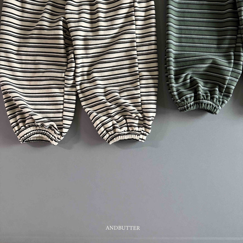 【予約】Mellow Stripe Jogger   /  andbutter (S-JM)