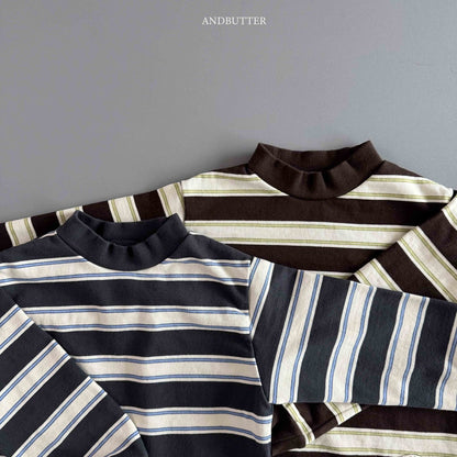 【予約】Stripe Patch Turtleneck  / andbutter (S-JM)