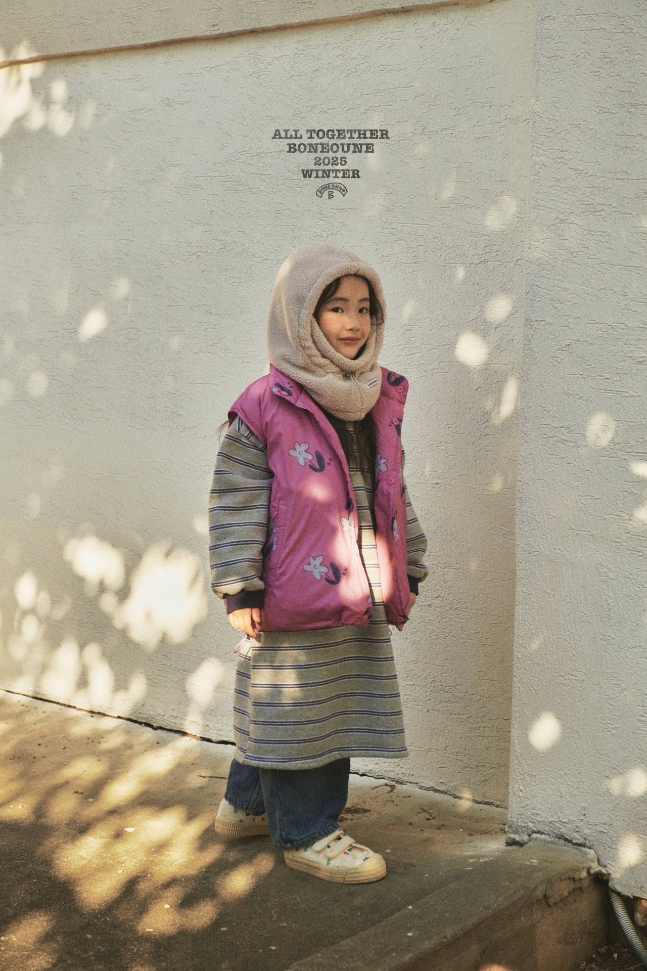 【予約】flower down vest / boneoune (XS-JL)