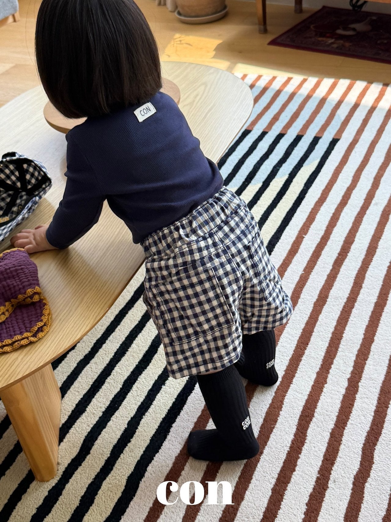 【予約】check half pants /  con